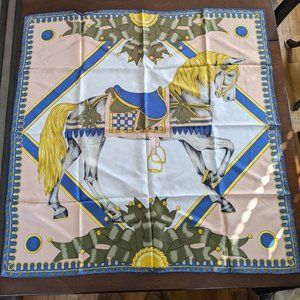 Vintage Longchamp Silk Square Scarf 34" x 34"